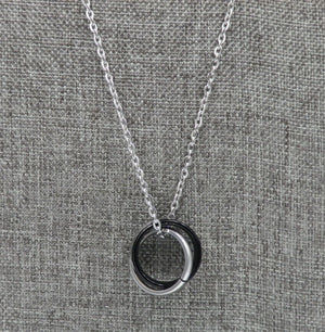 Stainless Steel Double Circle Necklace