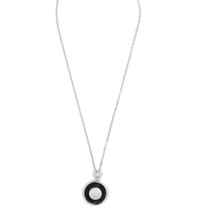 Stainless Steel CZ Ceramic Circle Necklace
