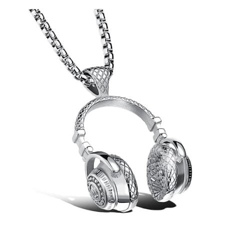 Headphones Titanium Necklace