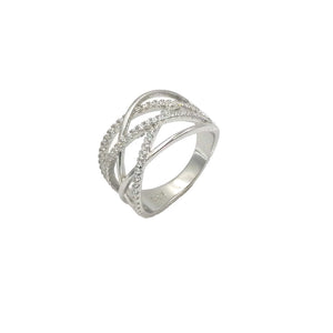 Sterling Silver CZ Lattice Ring
