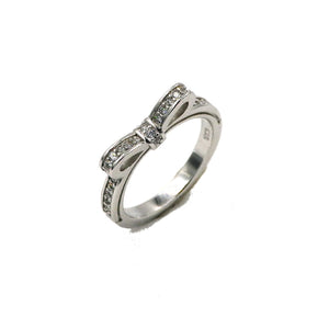 Sterling Silver Sparkling Bow CZ Ring