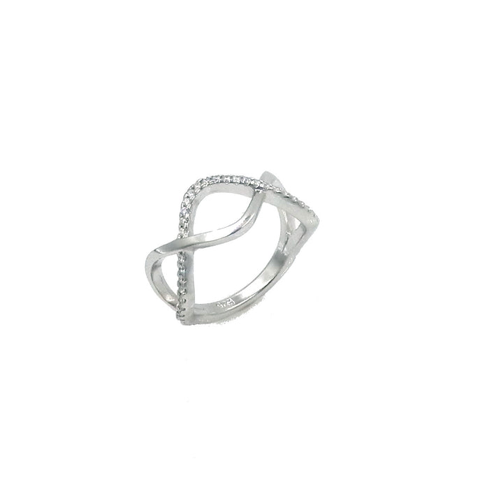 Sterling Silver CZ Infinity Twist Ring