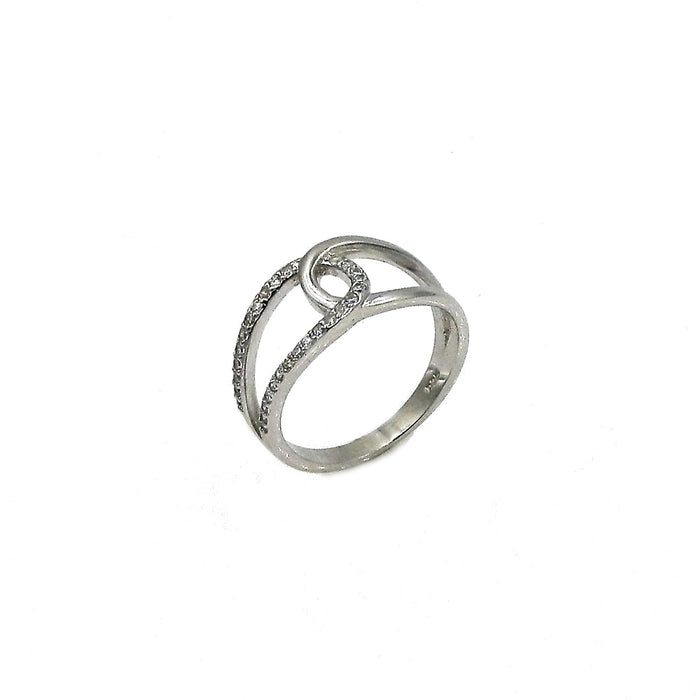 Sterling Silver Chanel-Inspired CZ Ring