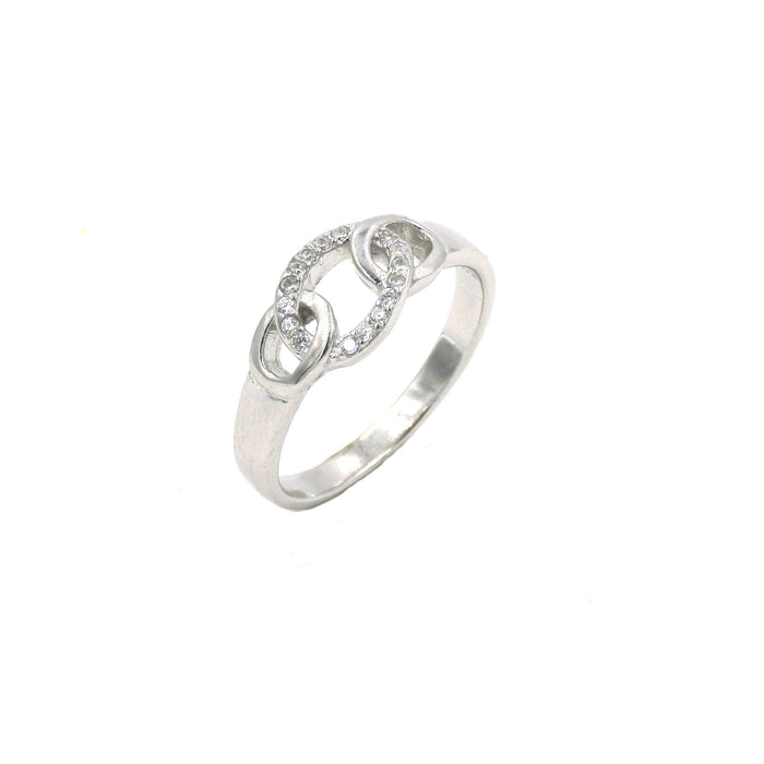 Sterling Silver Olympics Rings Inspired CZ Ring