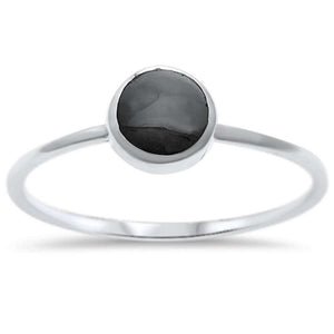 Round Bezel Sterling Silver Ring
