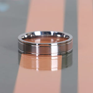 Smooth Double Side Groove Stainless Steel Ring