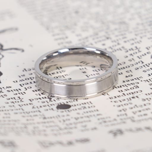 Smooth Double Side Groove Stainless Steel Ring