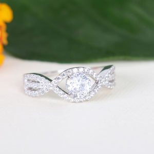 Round Solitaire Infinity CZ Sterling Silver Ring
